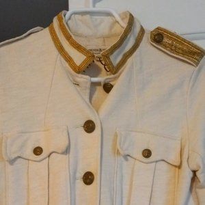 Ralph Lauren Denim & Supply Women Military Army Cotton French Terry Gold Trim